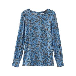 J.Jill Buttoned Back Cuffed Long Sleeve Blouse Large Feminine Classic